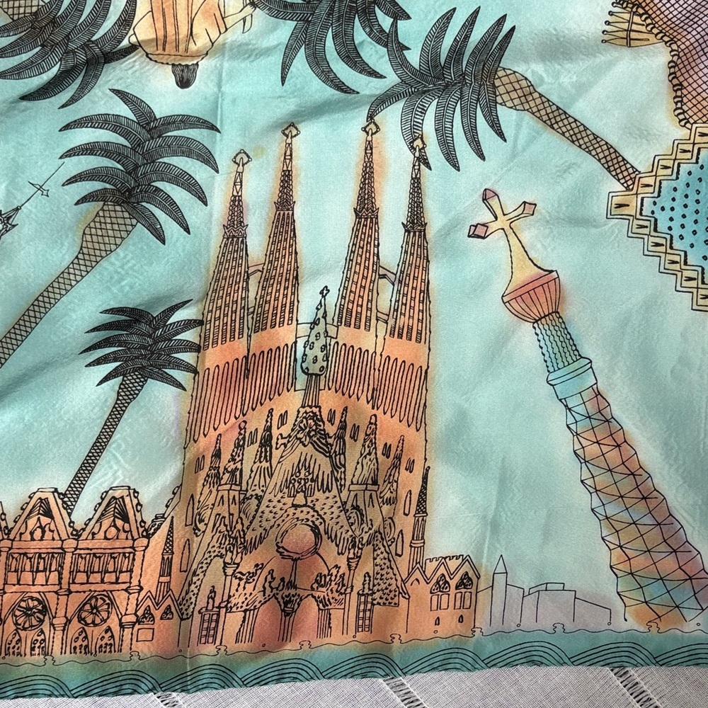 Joana Bartis Vintage Barcelona Inspired Silk Scarf - Picture 6 of 11